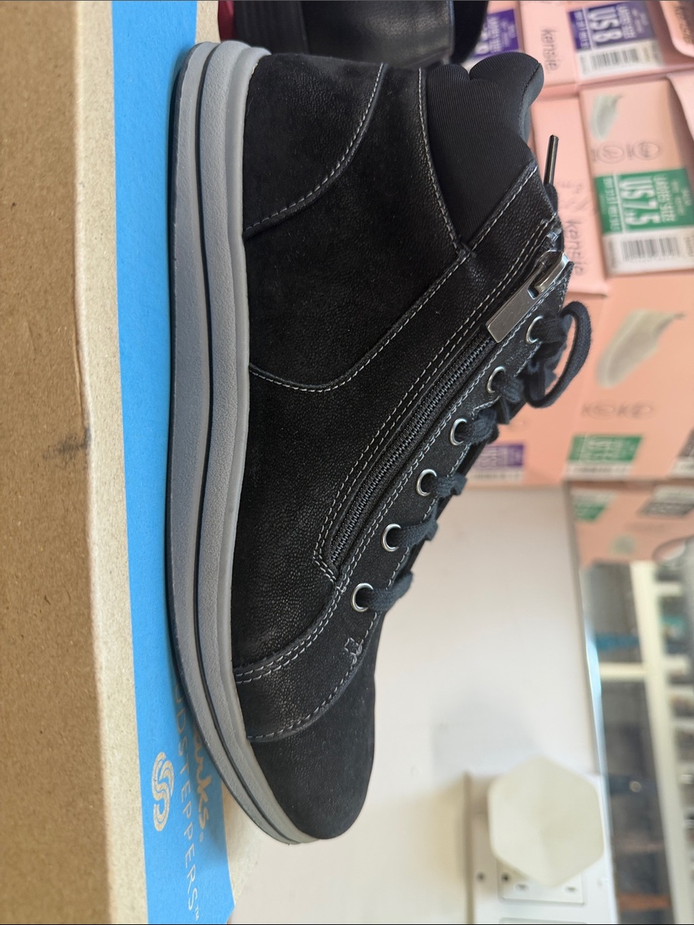 Clarks Black Suede High-Top Sneakers with Gray Sole - Picture 10 of 10